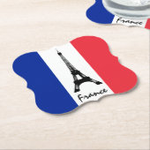 Franse vlag & Eiffel Tower - Frankrijk/sportfans Kartonnen Onderzetters (Gekanteld)