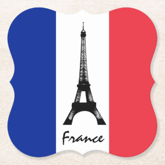 Franse vlag & Eiffel Tower - Frankrijk/sportfans Kartonnen Onderzetters