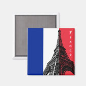 Franse vlag & Eiffel Tower - Frankrijk/sportfans Magneet (Voorkant / Achterkant)