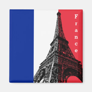 Franse vlag & Eiffel Tower - Frankrijk/sportfans Magneet
