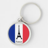 Franse vlag & Eiffel Tower - Frankrijk/sportfans Sleutelhanger (Voorkant)