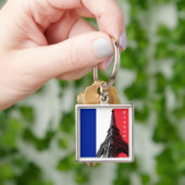 Franse vlag & Eiffel Tower - Frankrijk/sportfans Sleutelhanger (Hand)