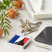 Franse vlag & Eiffel Tower - Frankrijk/sportfans Sleutelhanger (Zijkant)