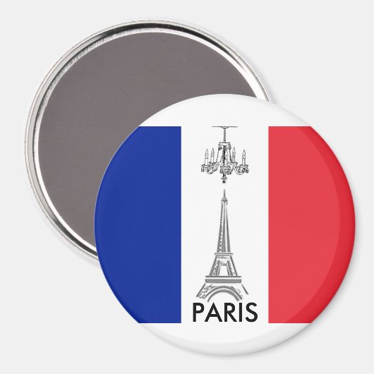 Franse vlag Eiffel Tower Paris thémnet Magnet (Voorkant / Achterkant)