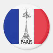 Franse vlag Eiffel Tower Paris thémnet Magnet (Voorkant)