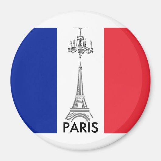 Franse vlag Eiffel Tower Paris thémnet Magnet (Voorkant)