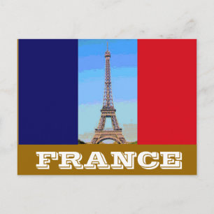Franse vlag Eiffeltoren Briefkaart