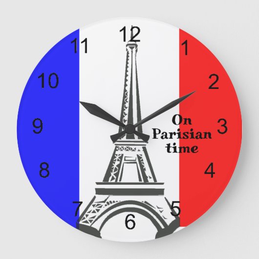 Franse vlag & Eiffeltoren Design Klok (Voorkant)