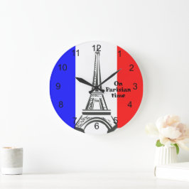 Franse vlag & Eiffeltoren Design Klok