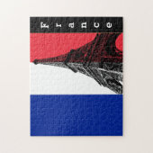 Franse vlag & Eiffeltoren - Frankrijk Legpuzzel (Verticaal)