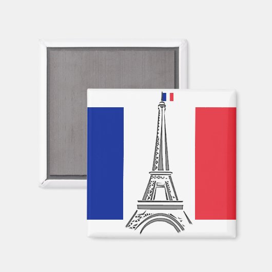 Franse vlag Eiffeltoren Paris magneet (Voorkant / Achterkant)