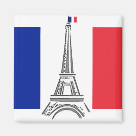 Franse vlag Eiffeltoren Paris magneet