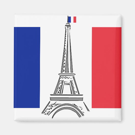 Franse vlag Eiffeltoren Paris magneet (Voorkant)