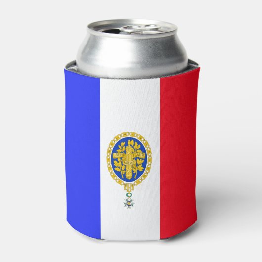 Franse vlag-embleem blikjeskoeler (Blikje Voorkant)