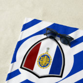Franse vlag-embleem strandhanddoek strandlaken (In situ)