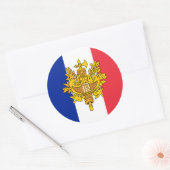 Franse vlag & embleem, Vlag van Frankrijk Ronde Sticker (Envelop)