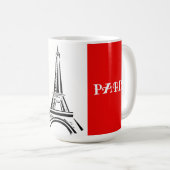 Franse vlag en Eiffeltoren ontwerp Koffiemok (Voorkant rechts)