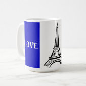 Franse vlag en Eiffeltoren ontwerp Koffiemok (Voorkant links)