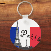 Franse vlag en Eiffeltoren Sleutelhanger (Voorkant)