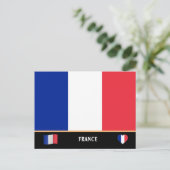 Franse vlag en Frans land reizen/Frankrijk Briefkaart (Staand voorkant)