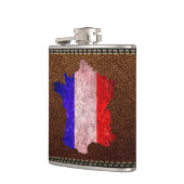 Franse vlag en kaart heupfles (Links)
