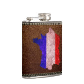 Franse vlag en kaart heupfles (Rechts)