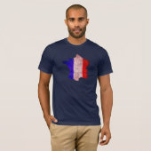 Franse vlag en kaart t-shirt (Voorkant volledig)