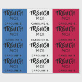 Franse vlag en monogram cadeaupapier (Vlak)