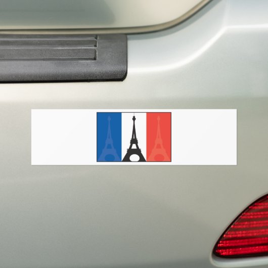 Franse vlag en olifantentoren bumpersticker (Op auto)