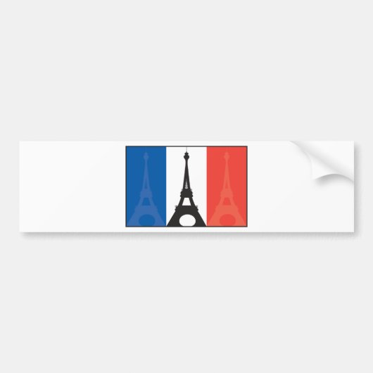 Franse vlag en olifantentoren bumpersticker (Voorkant)