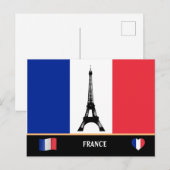 Franse vlag- en olifantentoren Parijs/Franse Brief Briefkaart (Voorkant / Achterkant)