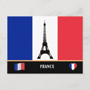 Franse vlag- en olifantentoren Parijs/Franse Brief Briefkaart