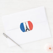 Franse vlag en olifantentoren ronde sticker (Envelop)