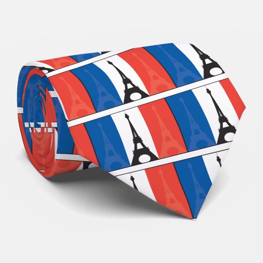 Franse vlag en olifantentoren stropdas (Opgerold)