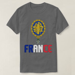 Franse vlag en wapenschild patriottisch t-shirt