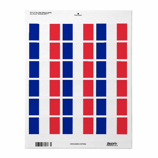 Franse vlag etiket (Full Sheet)