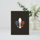 Franse vlag Fleur de Lis met Gold Briefkaart (Staand voorkant)