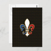 Franse vlag Fleur de Lis met Gold Briefkaart (Voorkant / Achterkant)