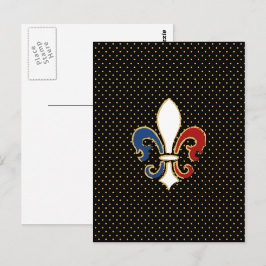 Franse vlag Fleur de Lis met Gold Briefkaart (Voorkant / Achterkant)