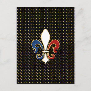 Franse vlag Fleur de Lis met Gold Briefkaart