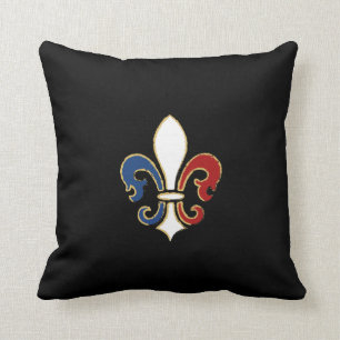 Franse vlag Fleur de Lis met Gold Kussen