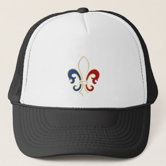 Franse vlag Fleur de Lis met Gold Trucker Pet (Voorkant)