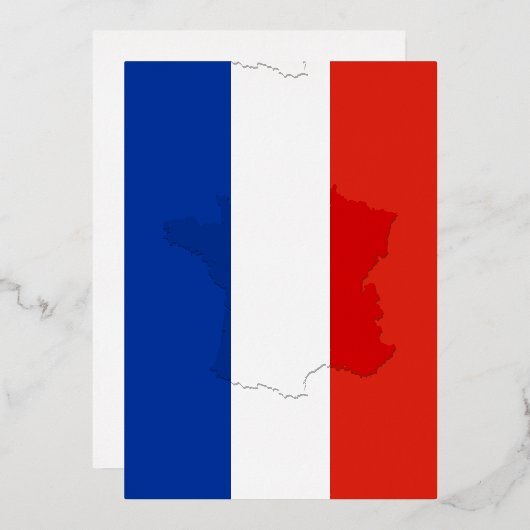 Franse vlag folie uitnodiging (Voorkant / Achterkant)