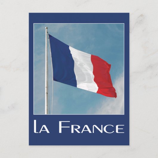 Franse vlag Foto met naam la France Briefkaart (Voorkant)