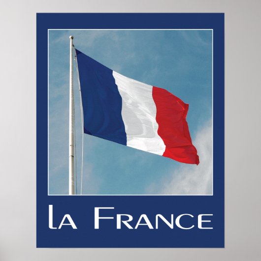 Franse vlag Foto met naam la France Poster (Voorkant)