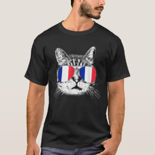 Franse vlag Frankrijk Gift Cat Lover Pride Mannen  T-shirt