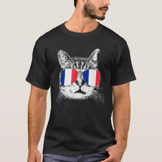 Franse vlag Frankrijk Gift Cat Lover Pride Mannen  T-shirt