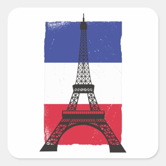 Franse vlag Frankrijk Parijs Vierkante Sticker (Voorkant)