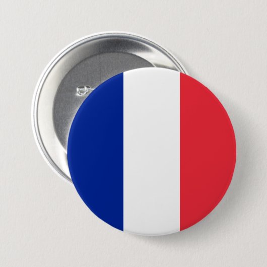 Franse Vlag (Frankrijk) Ronde Button 7,6 Cm (Voorkant /achterkant)