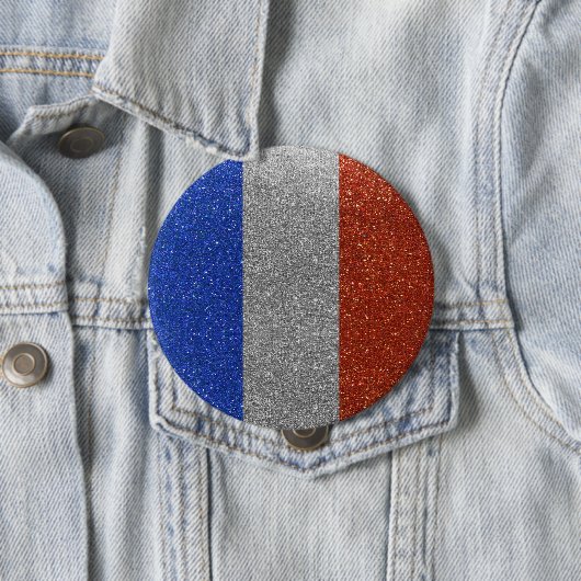 Franse vlag Franse Mode Bling Frankrijk Ronde Button 4,0 Cm (In situ)